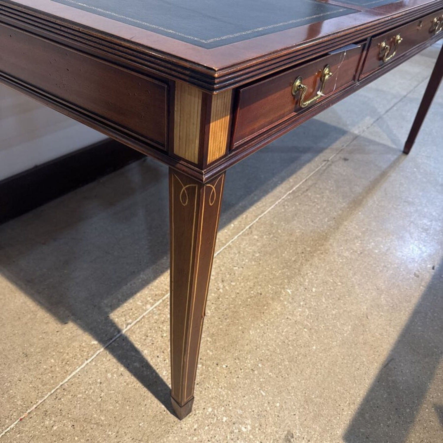 Councill Executive Leather Inlay 3-Drawer Desk - image-5