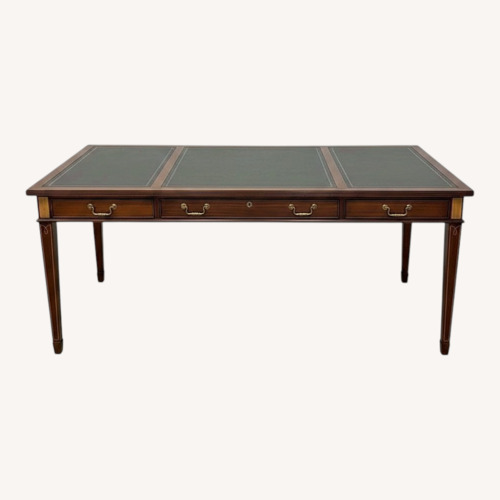 Used Councill Executive Leather Inlay 3-Drawer Desk for sale on AptDeco