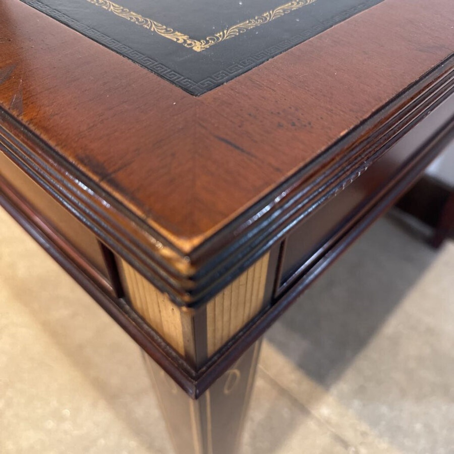 Councill Executive Leather Inlay 3-Drawer Desk - image-7