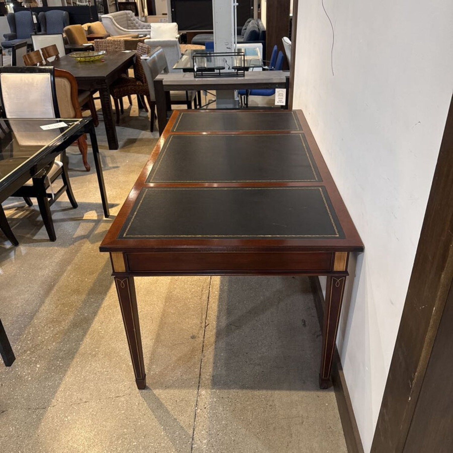 Councill Executive Leather Inlay 3-Drawer Desk - image-2