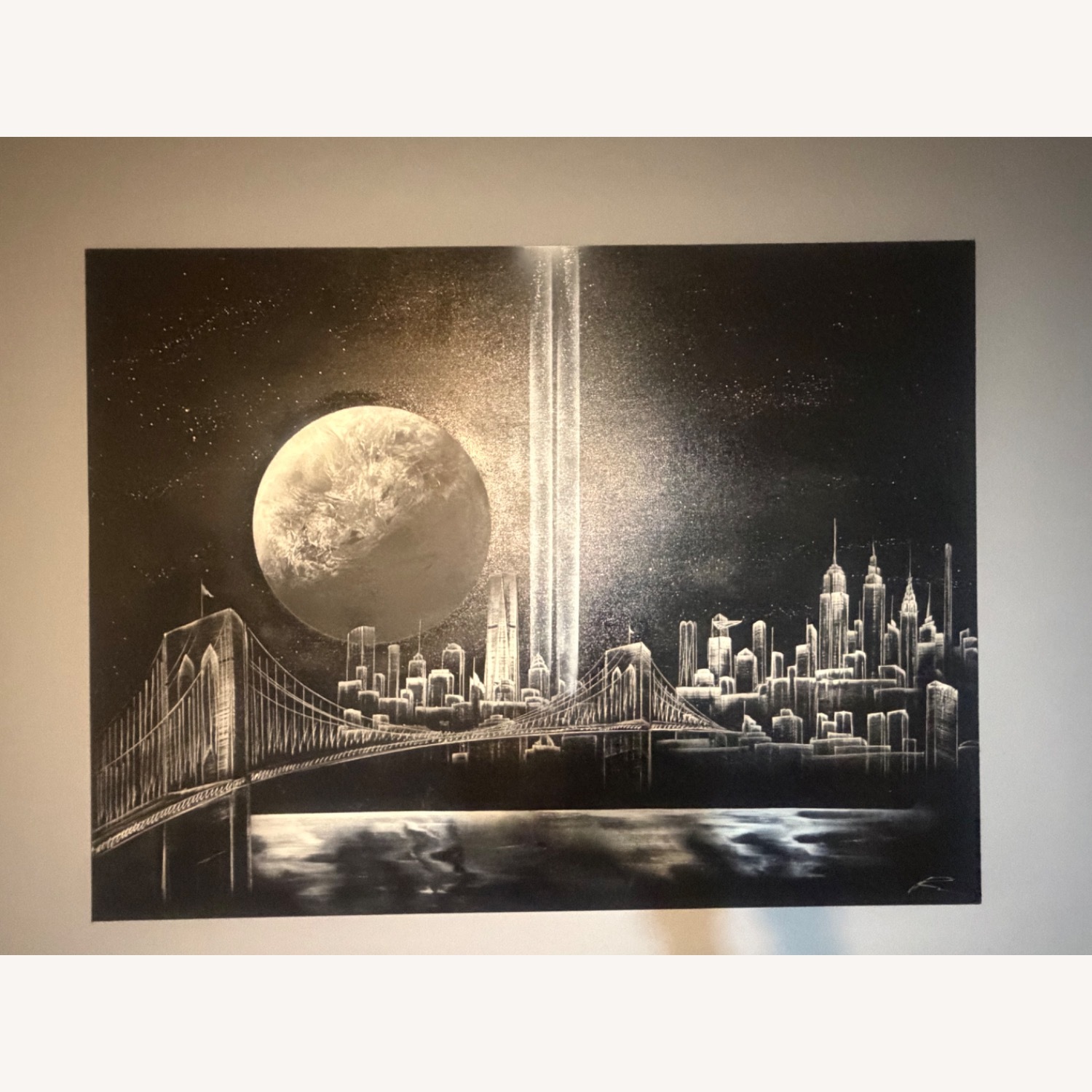 Hand Spray Painted NYC Wall Art - image-2