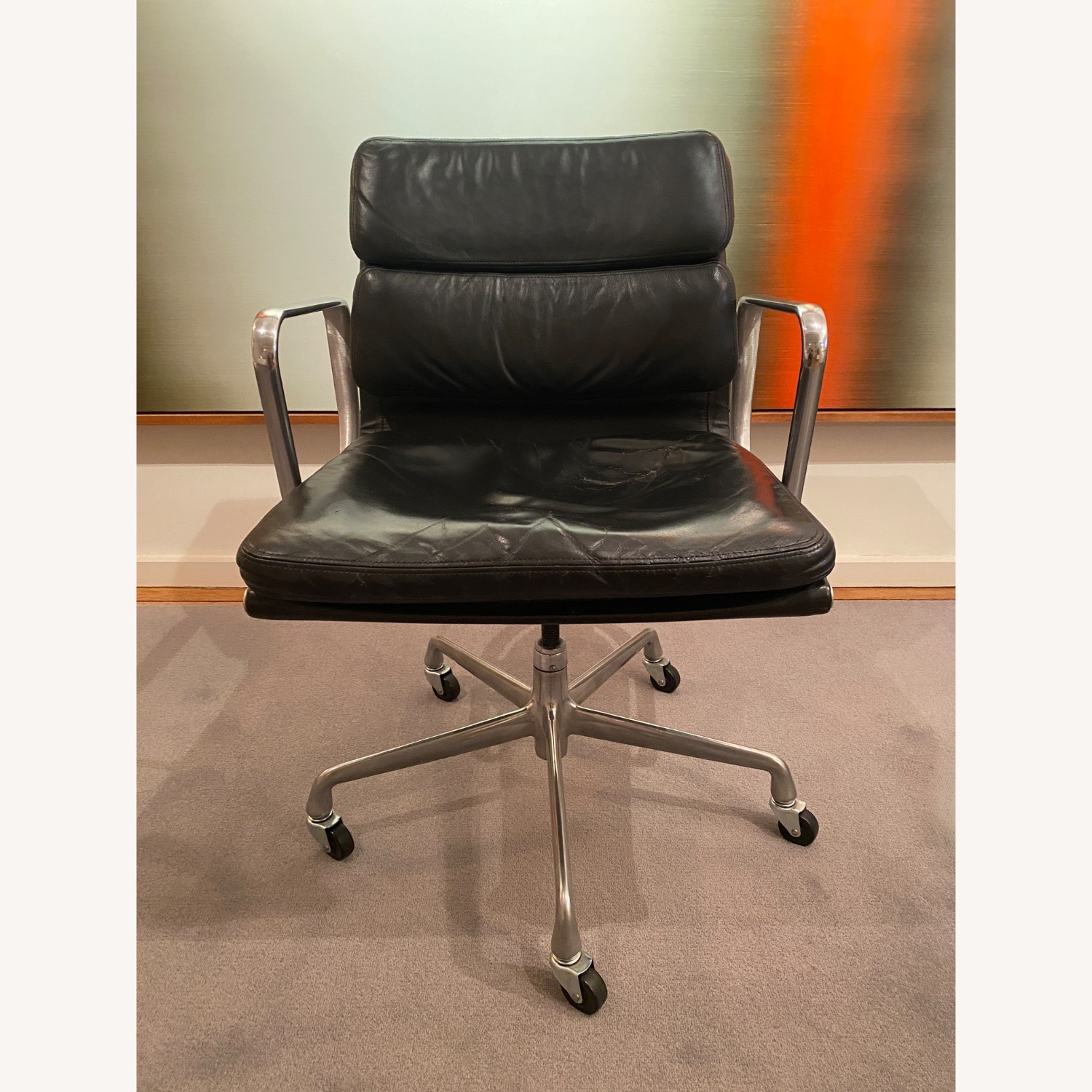 Eames Office Black Leather Office Chair - image-7