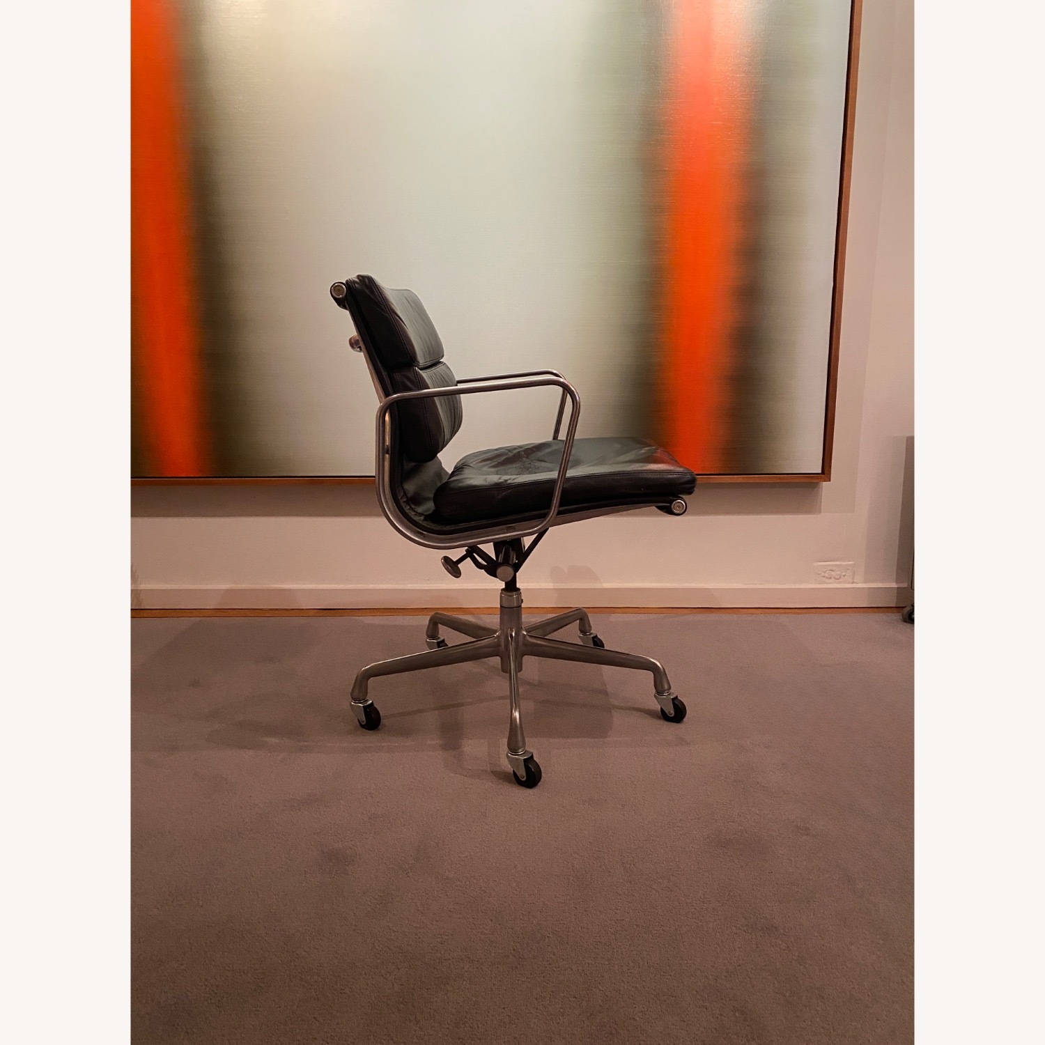 Eames Office Black Leather Office Chair - image-2