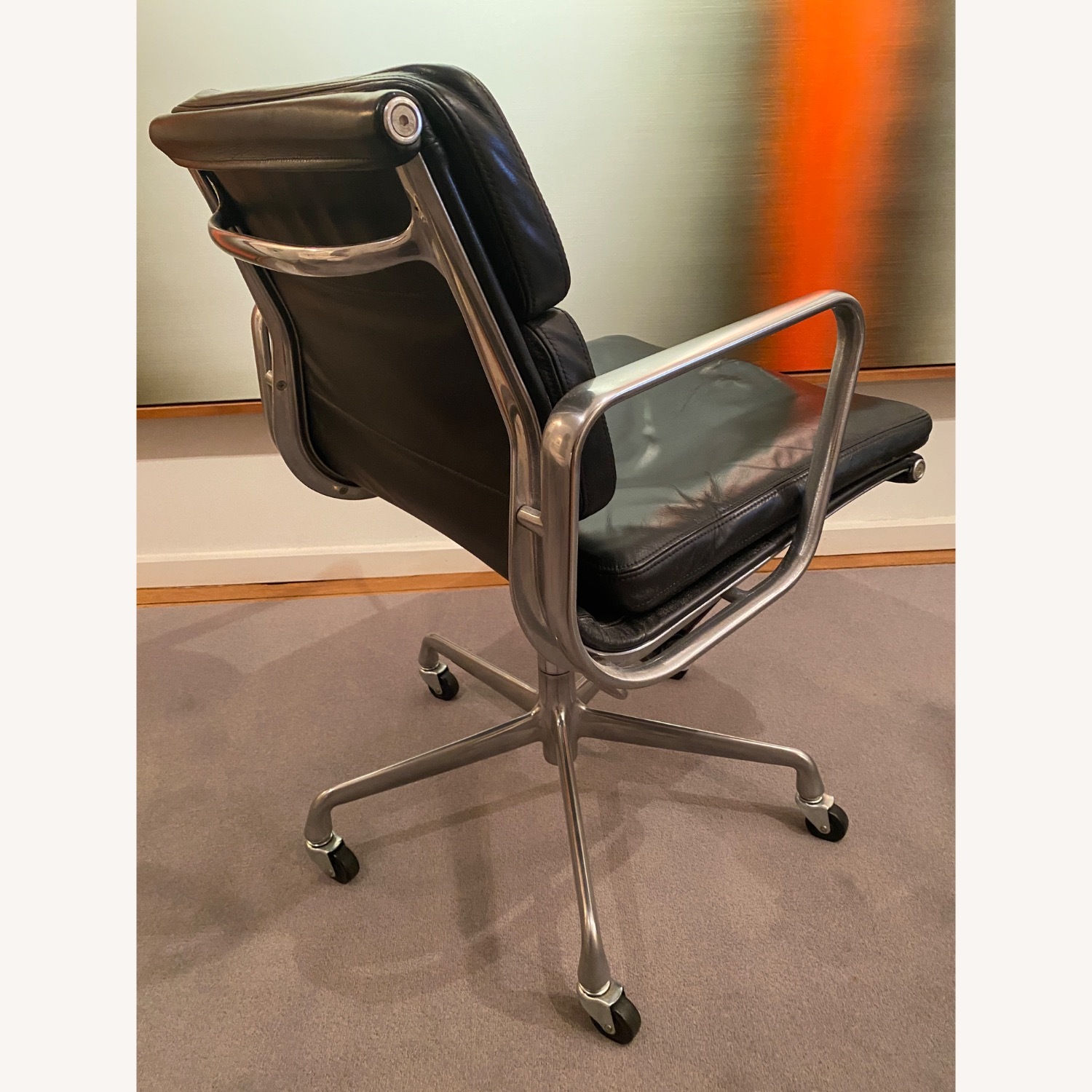 Eames Office Black Leather Office Chair - image-3