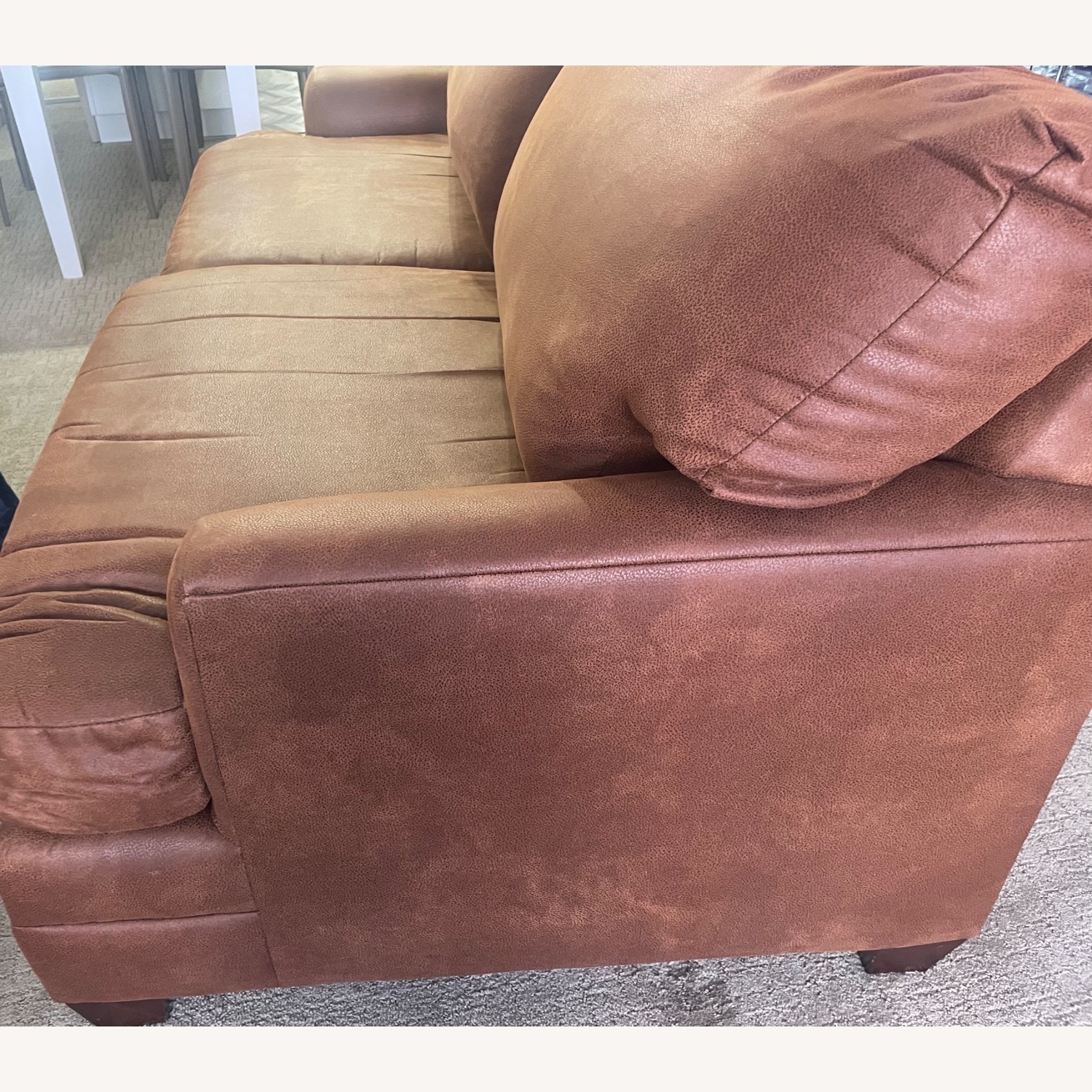 Bassett Faux Nubuck Leather Loveseat - image-2