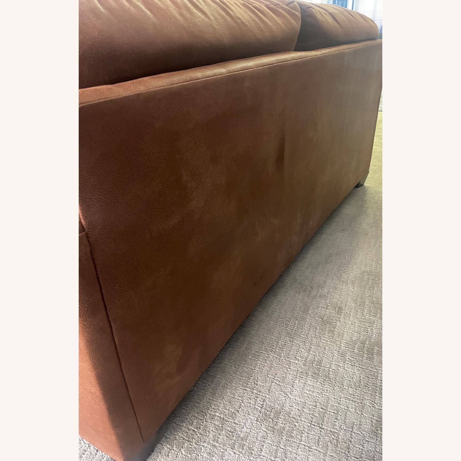 Bassett Faux Nubuck Leather Loveseat - image-3