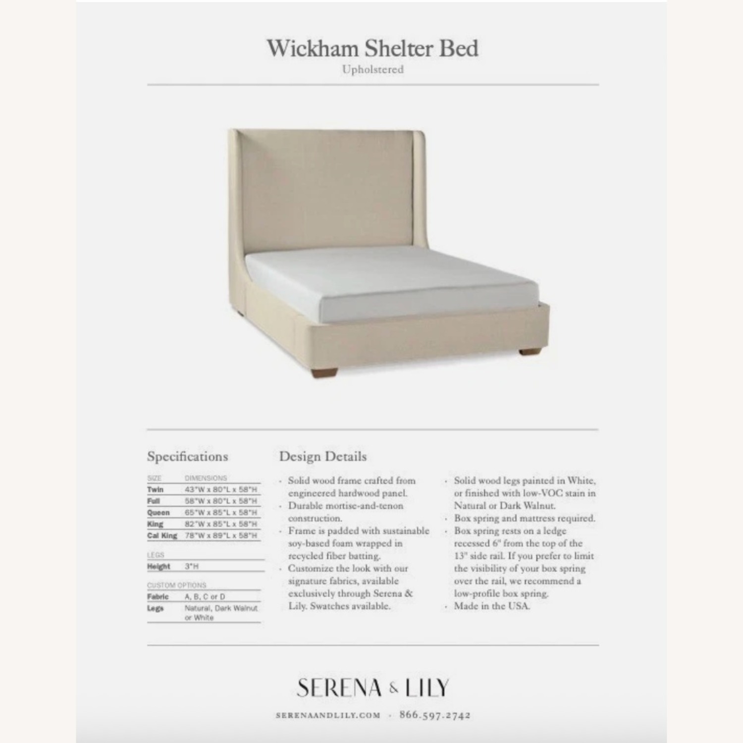 Serena & Lily Wickham Natural Linen Queen Bed - image-3