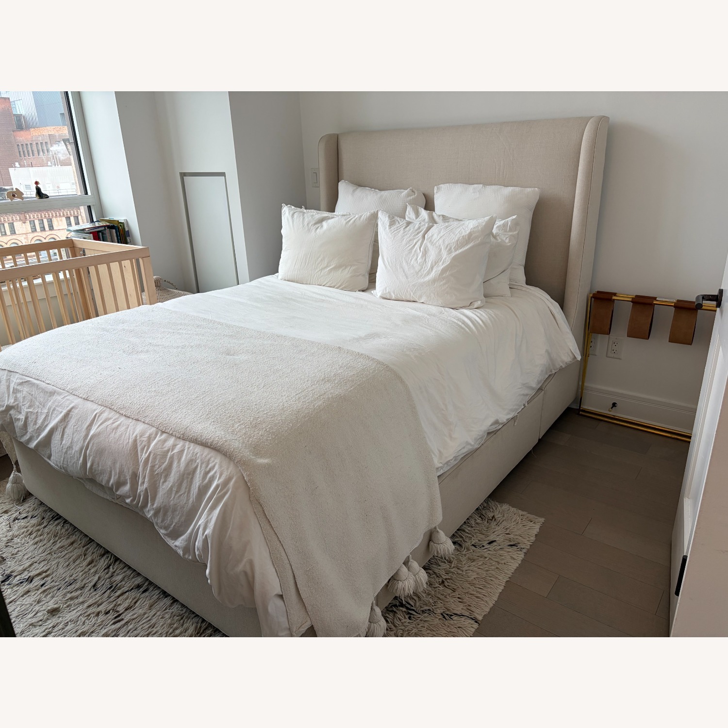 Serena & Lily Wickham Natural Linen Queen Bed - image-1