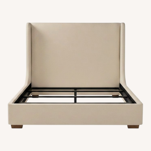 Used Serena & Lily Wickham Natural Linen Queen Bed for sale on AptDeco