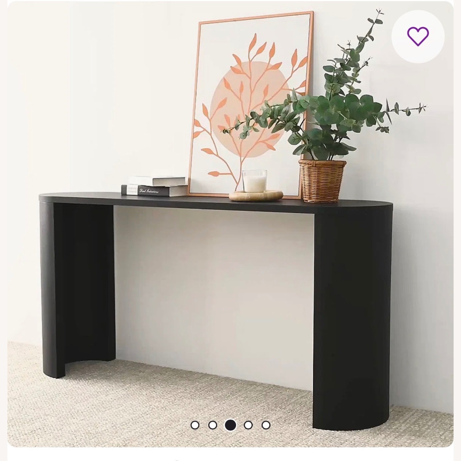 Charkita 60" Modern Minimalist Console Table with Curved Pedestal Base - image-2