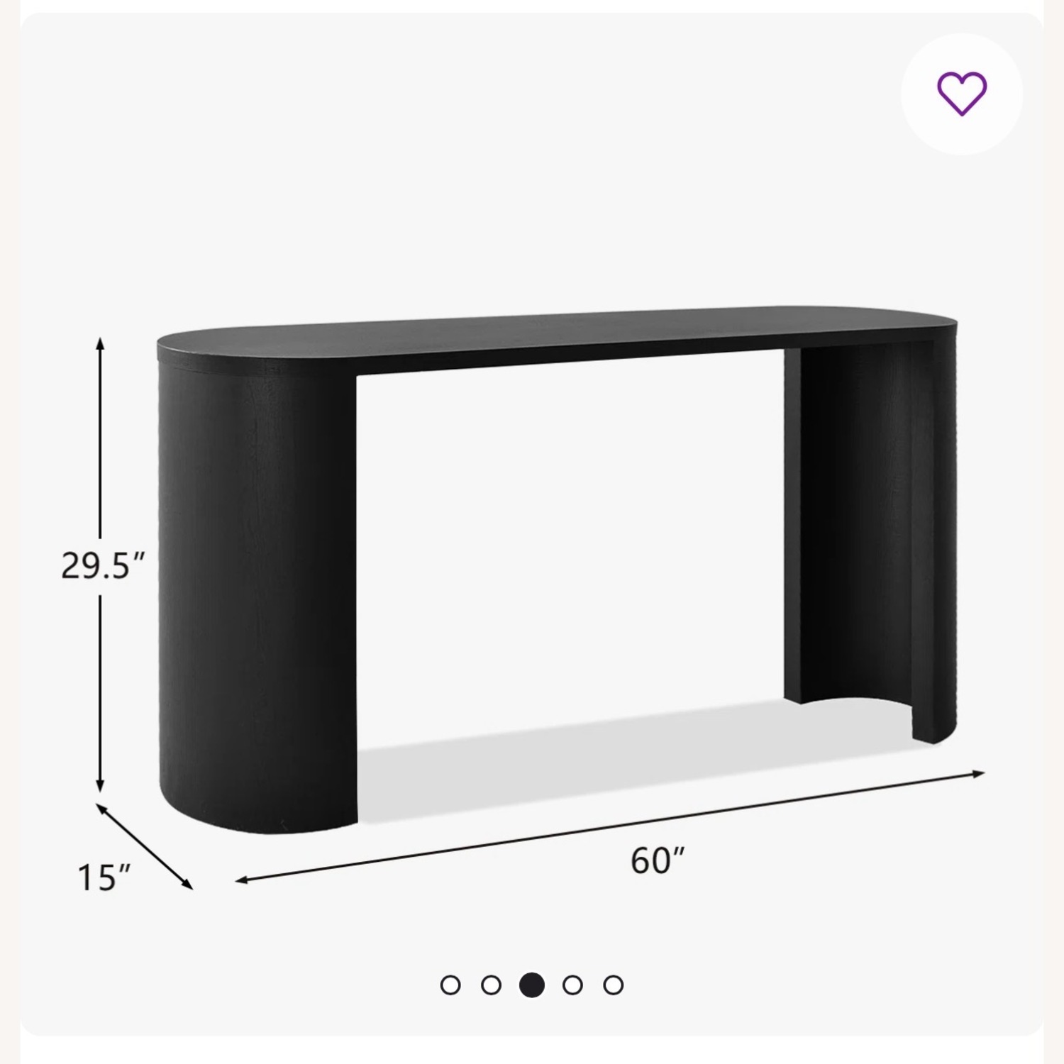 Charkita 60" Modern Minimalist Console Table with Curved Pedestal Base - image-3