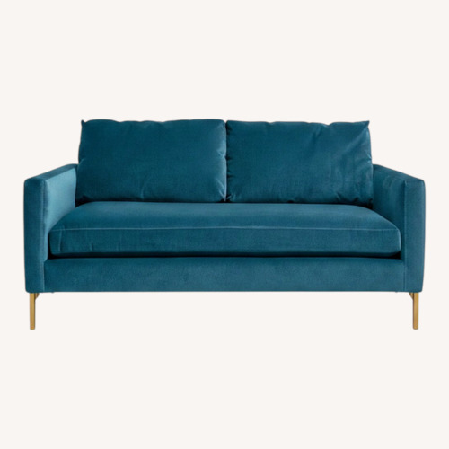Used ABC Carpet and Home Blue Velvet Loveseat for sale on AptDeco