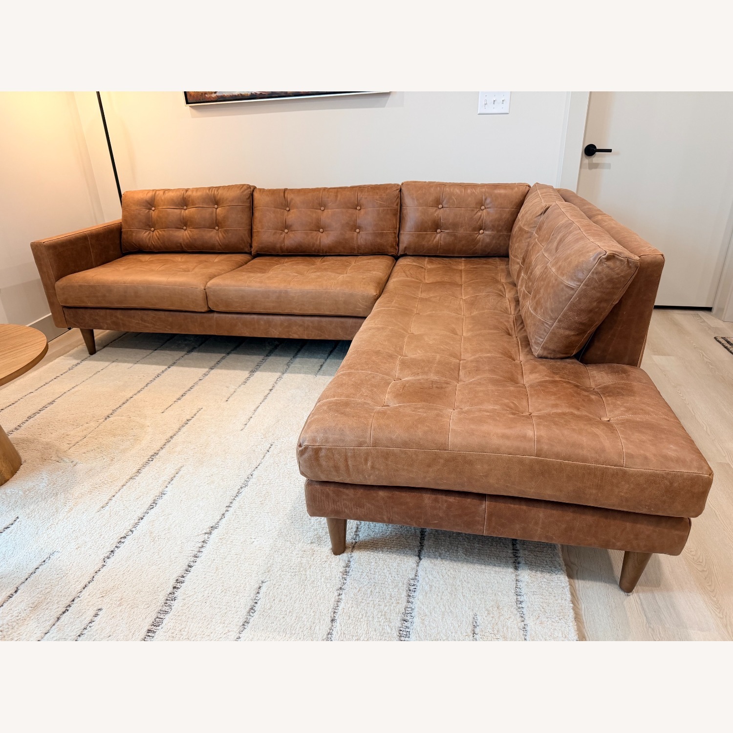 Joybird Eliot Light Brown Leather 2 Piece Sectional - image-1