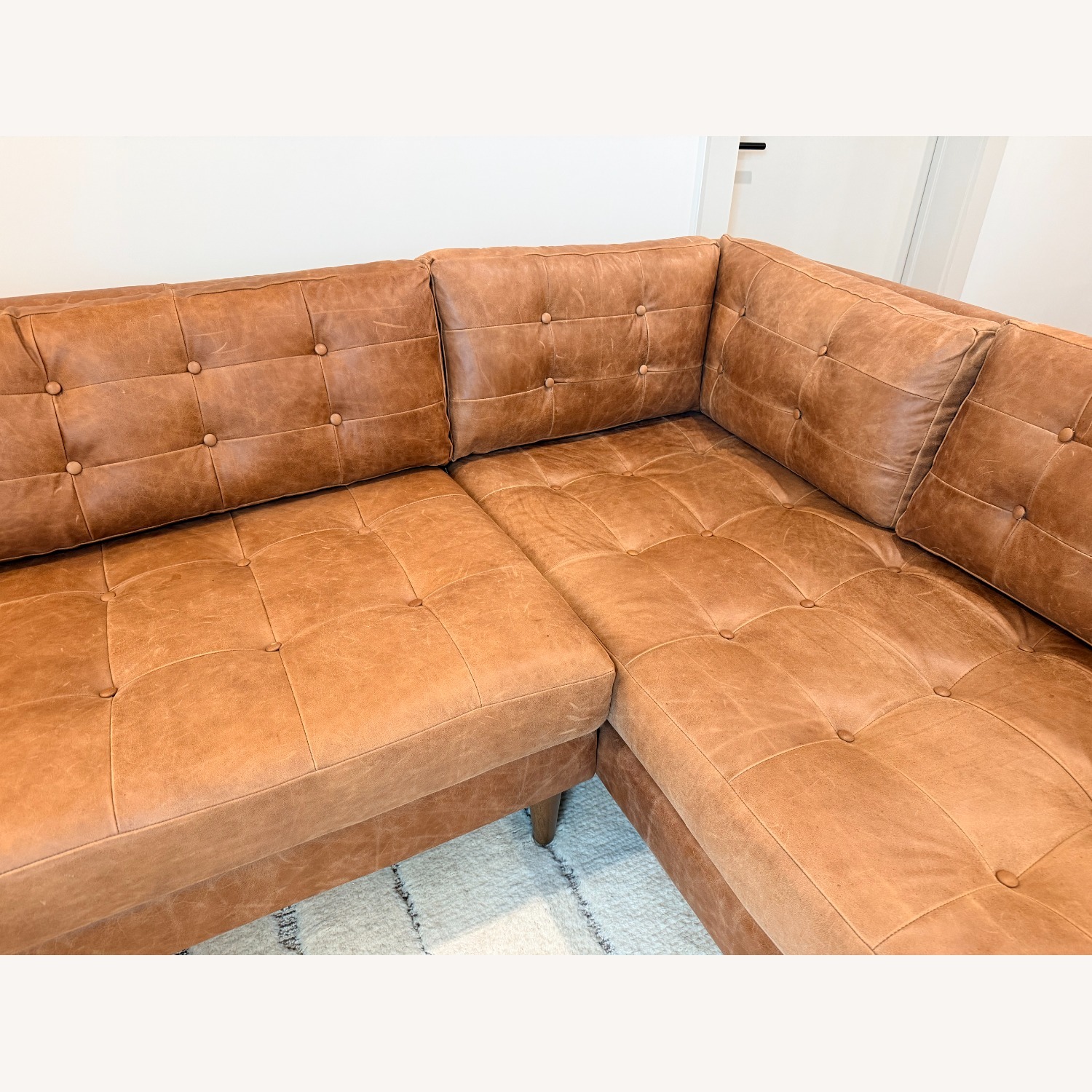 Joybird Eliot Light Brown Leather 2 Piece Sectional - image-6
