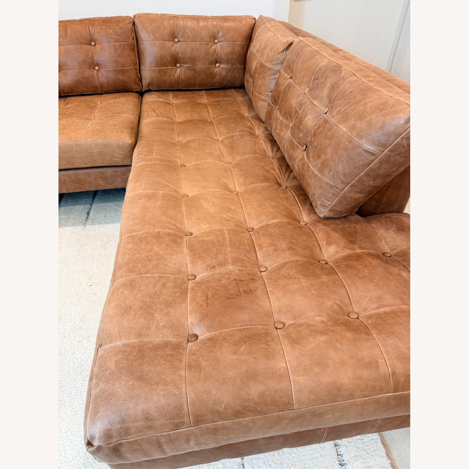 Joybird Eliot Light Brown Leather 2 Piece Sectional - image-4