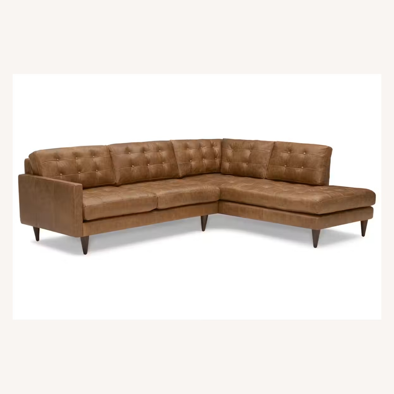 Joybird Eliot Light Brown Leather 2 Piece Sectional - image-7