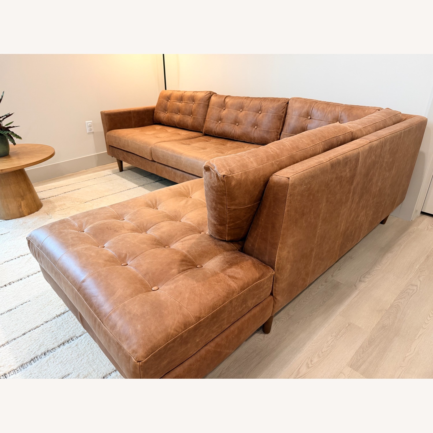 Joybird Eliot Light Brown Leather 2 Piece Sectional - image-3