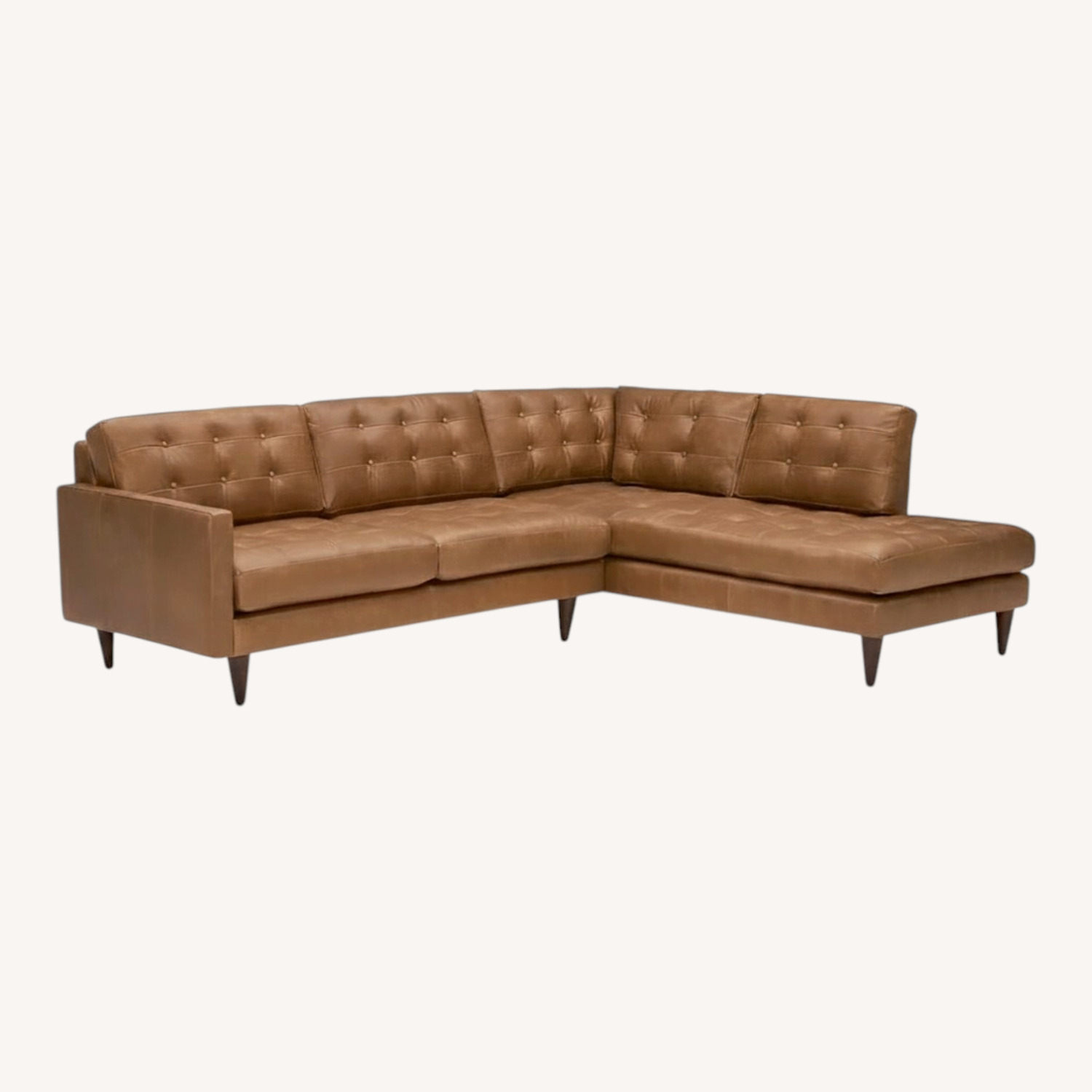 Joybird Eliot Light Brown Leather 2 Piece Sectional - image-0
