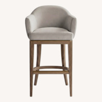 Frontgate Light Gray Velvet Stools