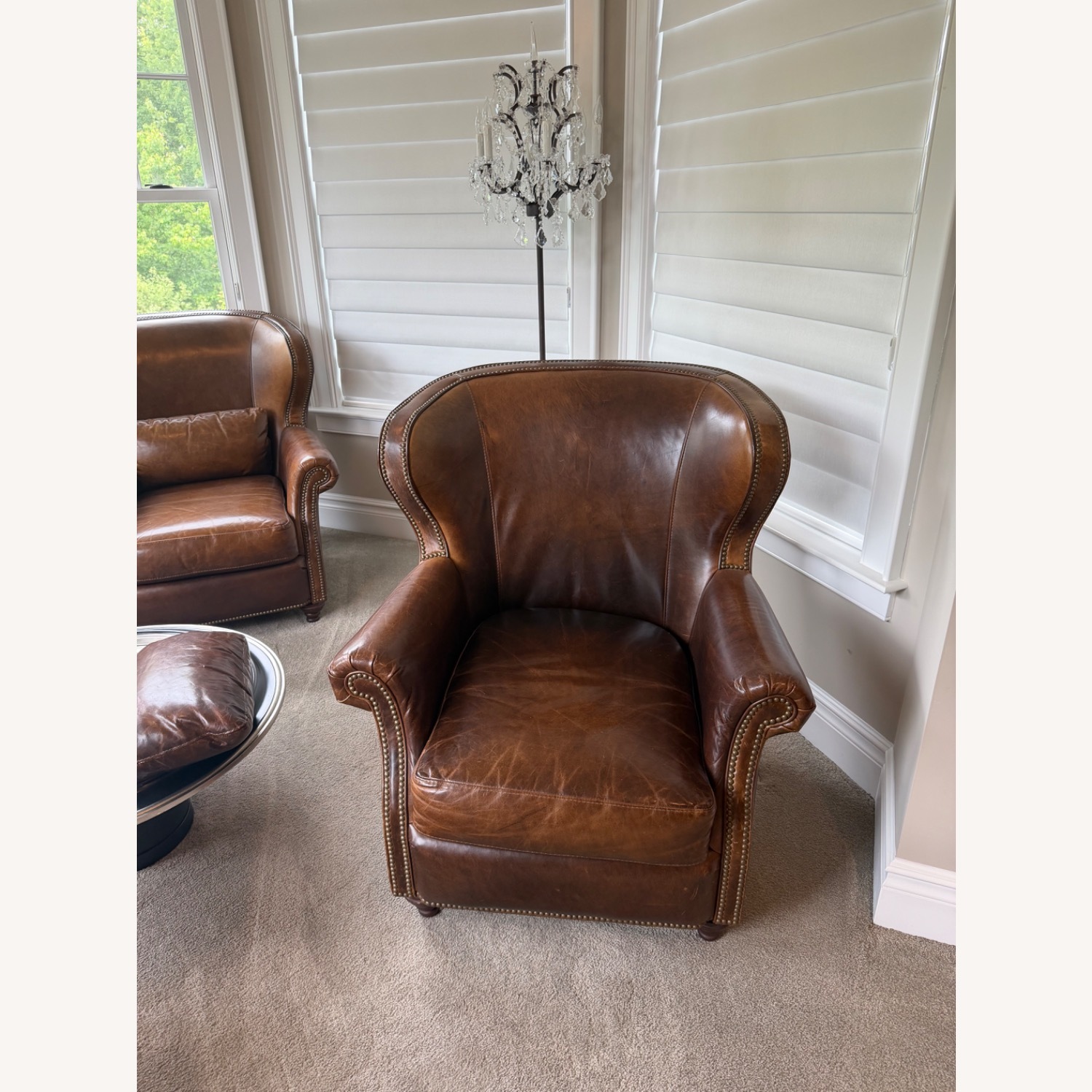 Bradington Young Dark Brown Leather Accent Chair - image-7