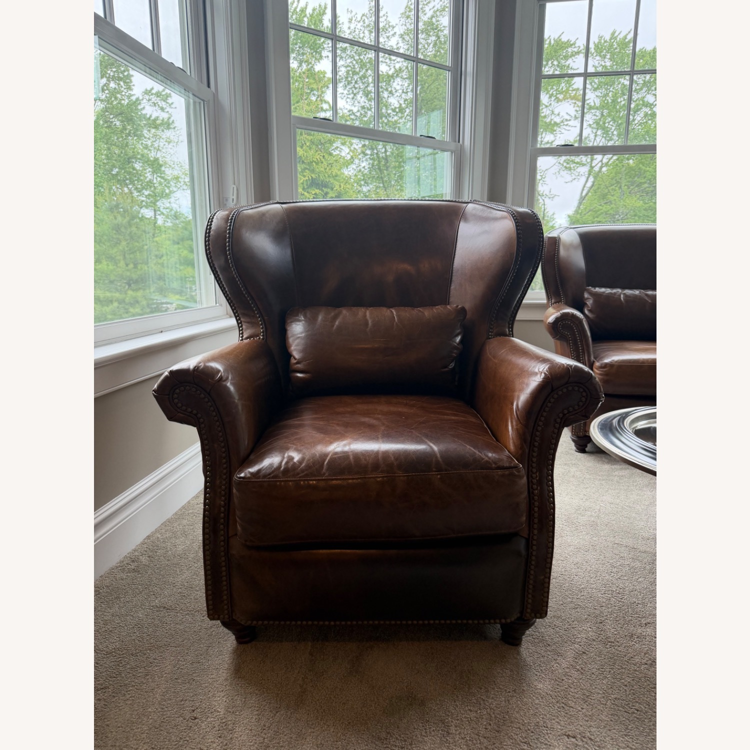 Bradington Young Dark Brown Leather Accent Chair - image-1