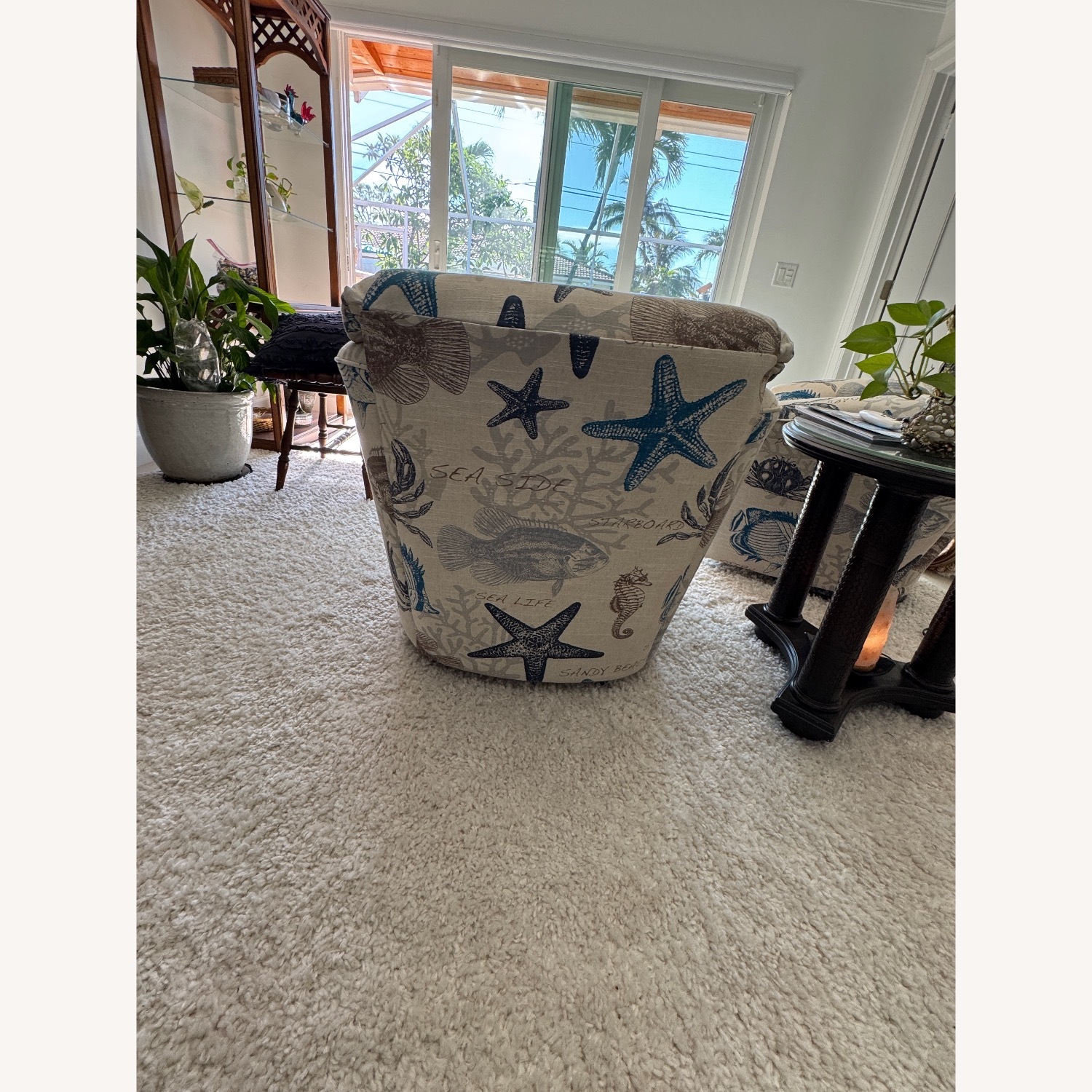 Custom Club Chairs | Coastal Nautical Print - image-4