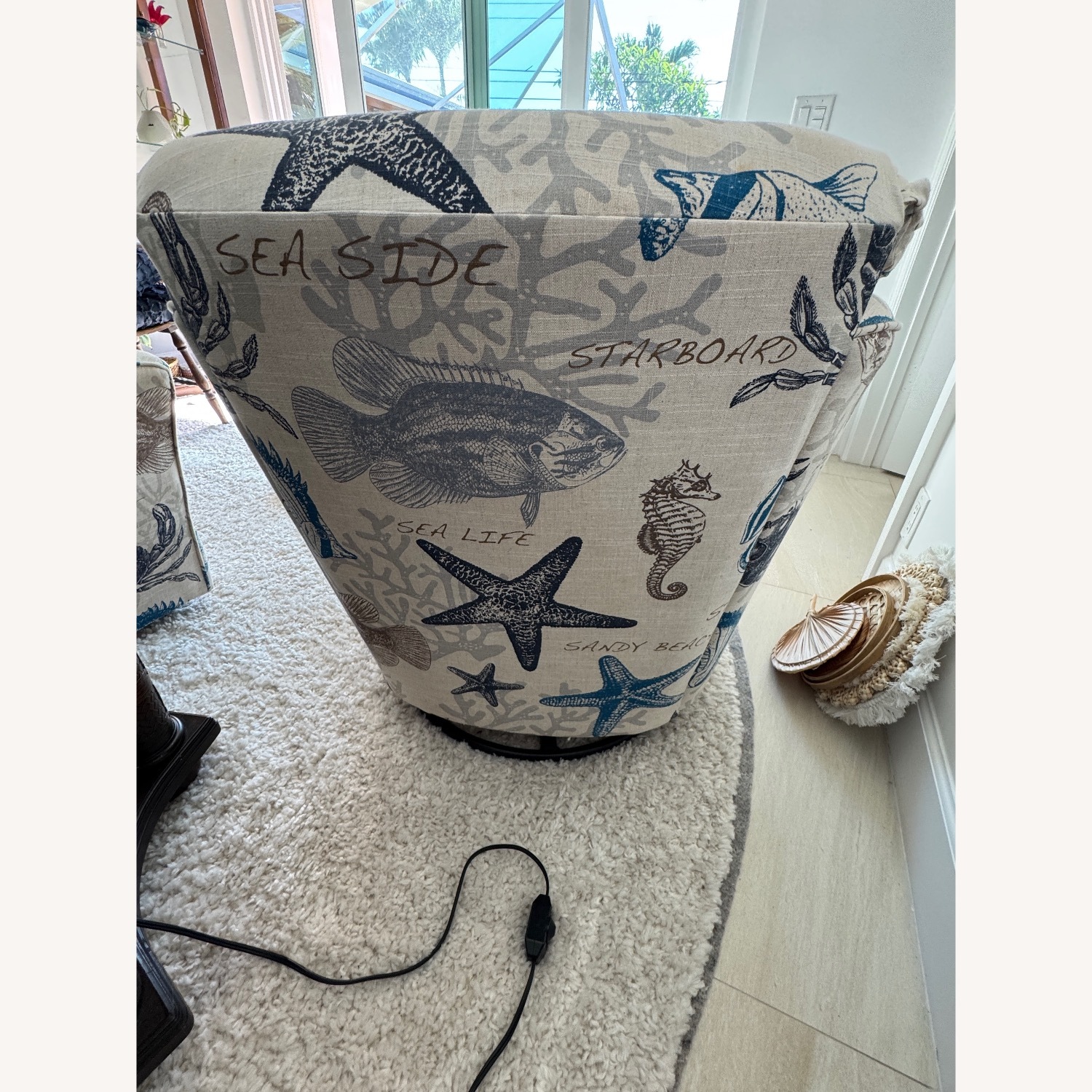 Custom Club Chairs | Coastal Nautical Print - image-5