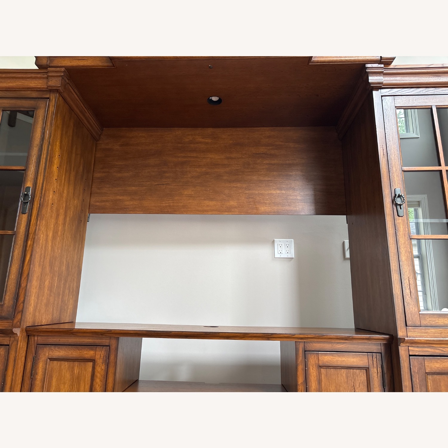 Vintage/Antique Dark Brown Wood Wall Unit - image-8