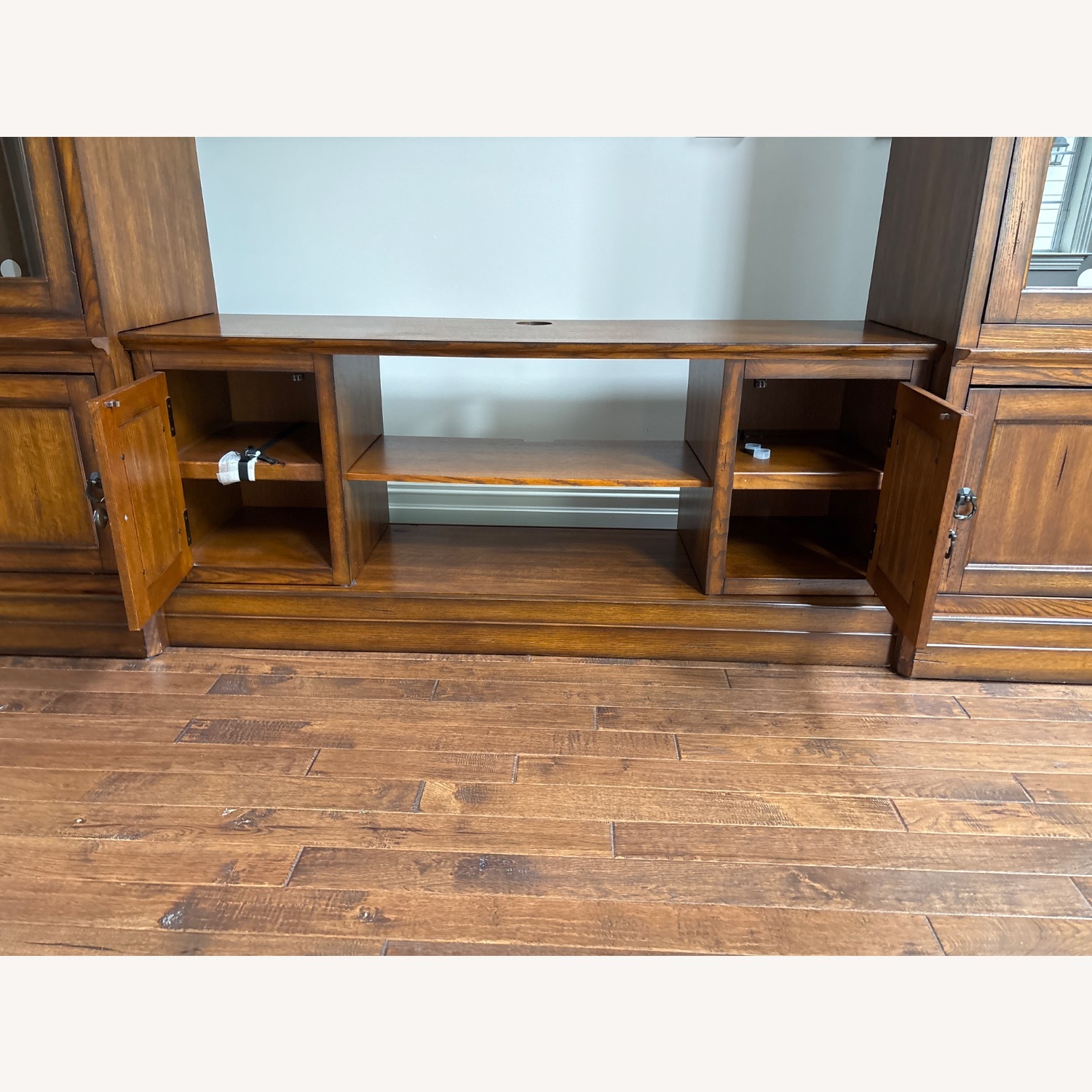Vintage/Antique Dark Brown Wood Wall Unit - image-5