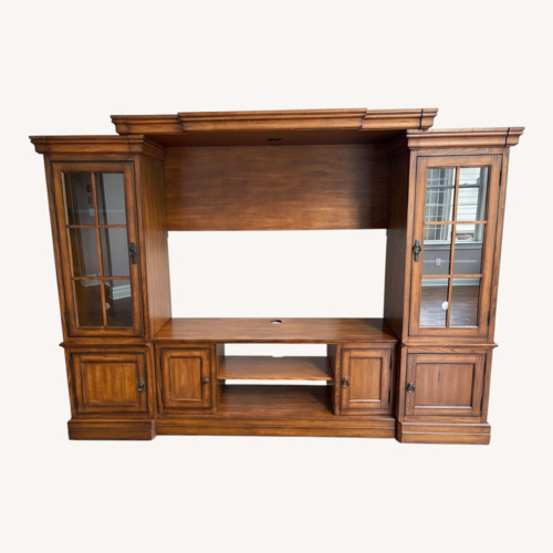 Used Vintage/Antique Dark Brown Wood Wall Unit for sale on AptDeco