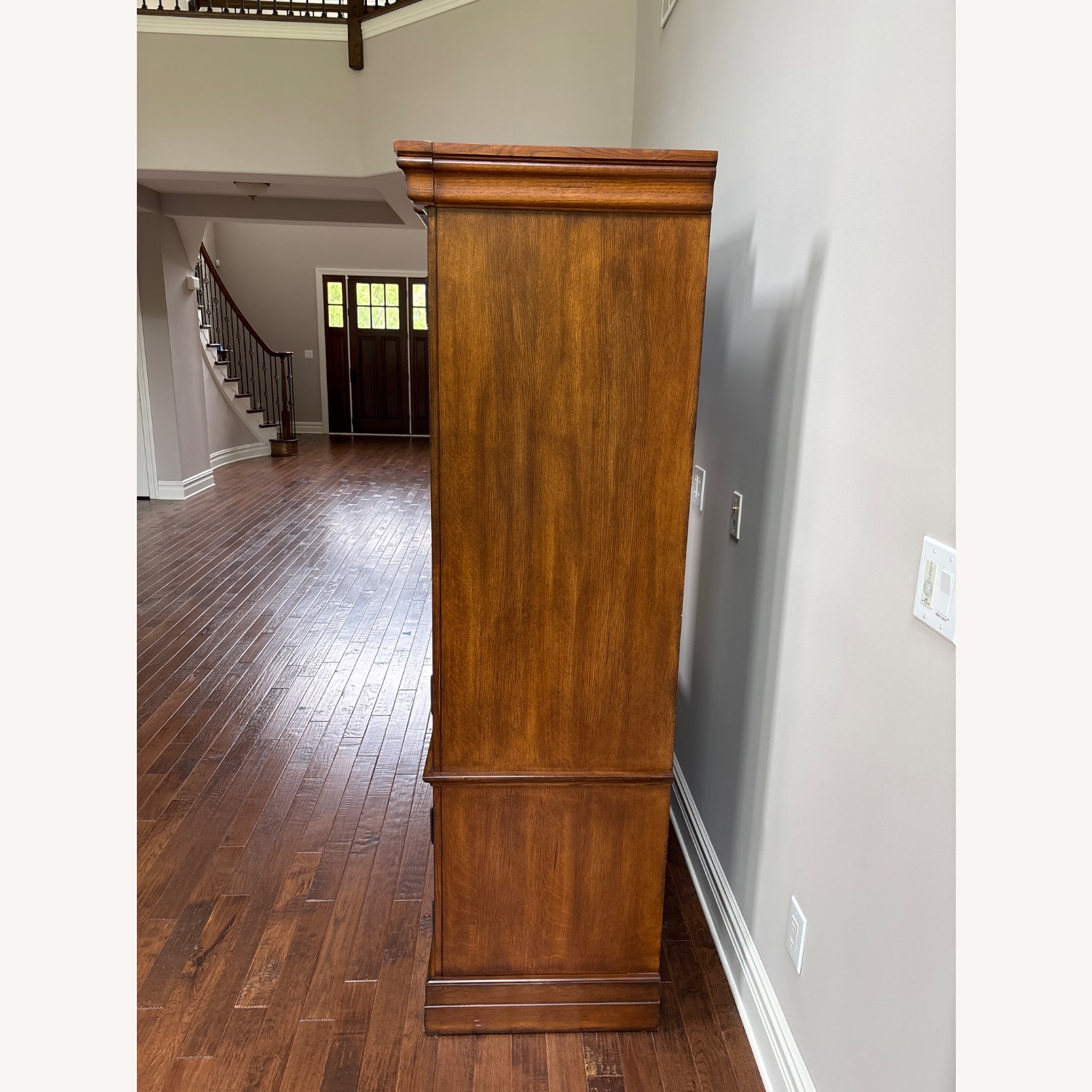 Vintage/Antique Dark Brown Wood Wall Unit - image-3