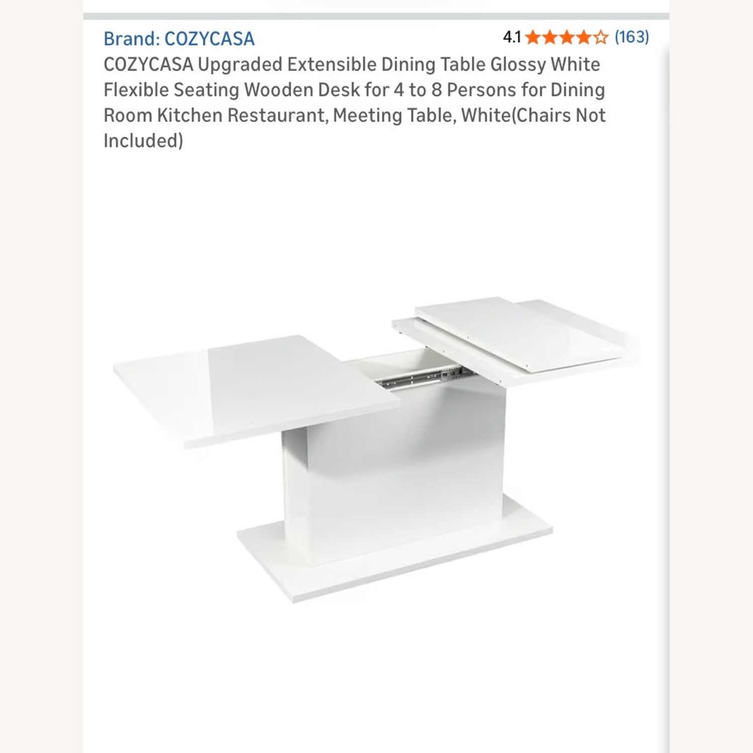 Glossy White Modern Dining Table - image-2