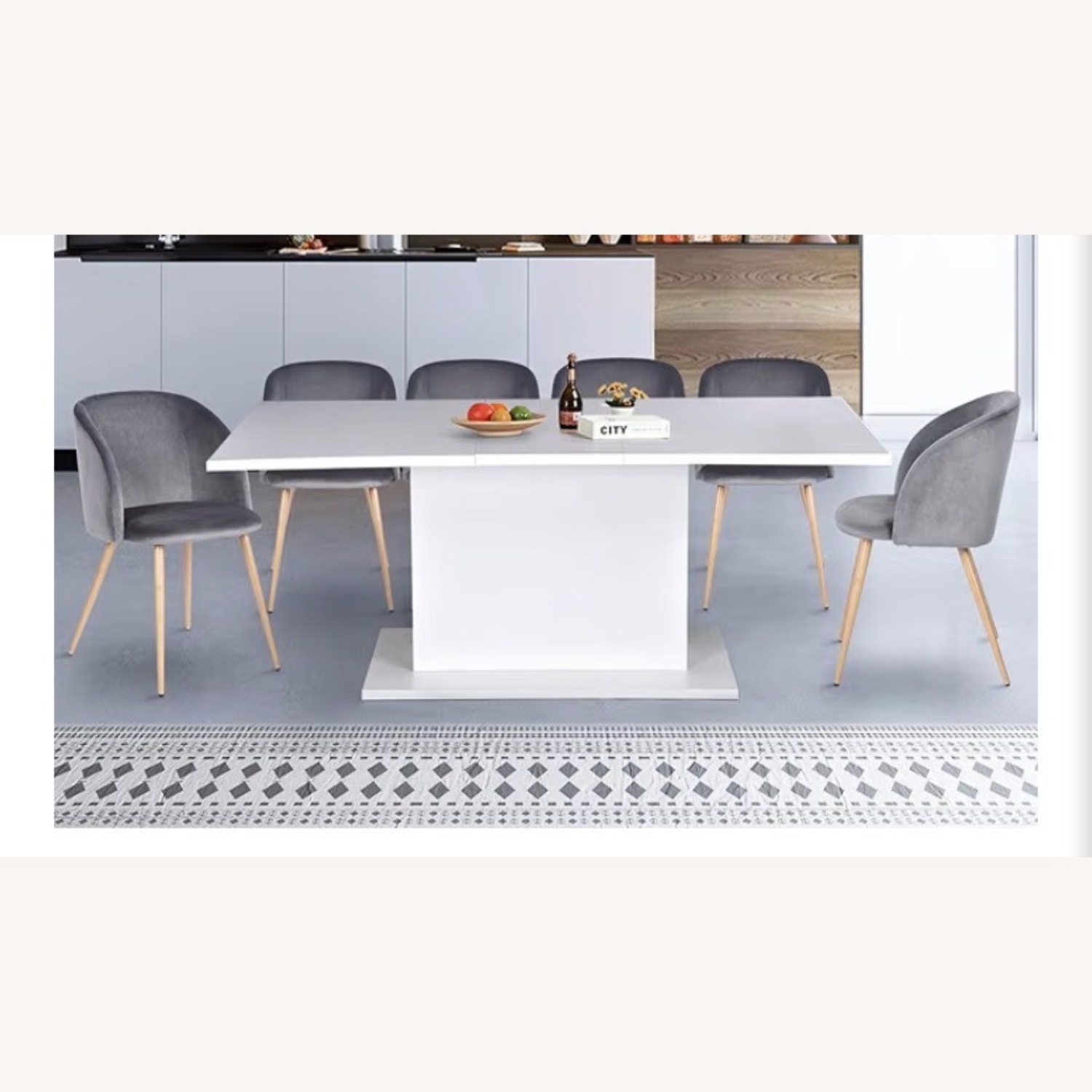 Glossy White Modern Dining Table - image-1