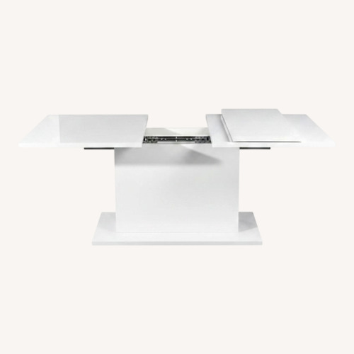 Used Glossy White Modern Dining Table for sale on AptDeco