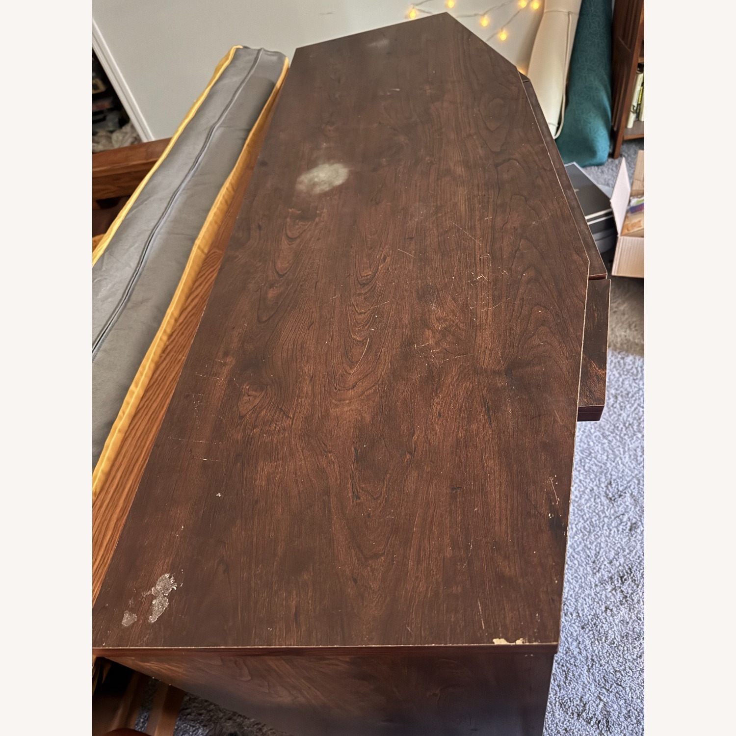 Dark Brown Wood Veneer Bar Cart - image-3