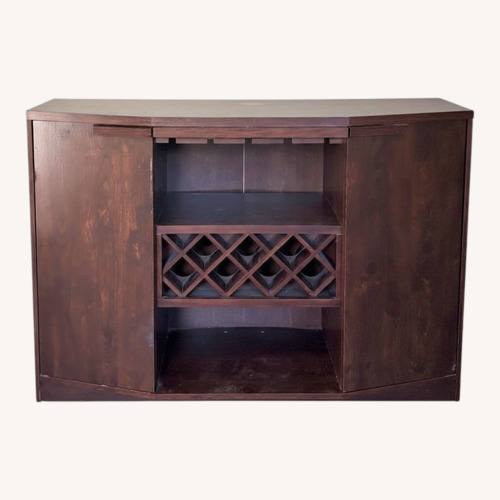 Used Dark Brown Wood Veneer Bar Cart for sale on AptDeco