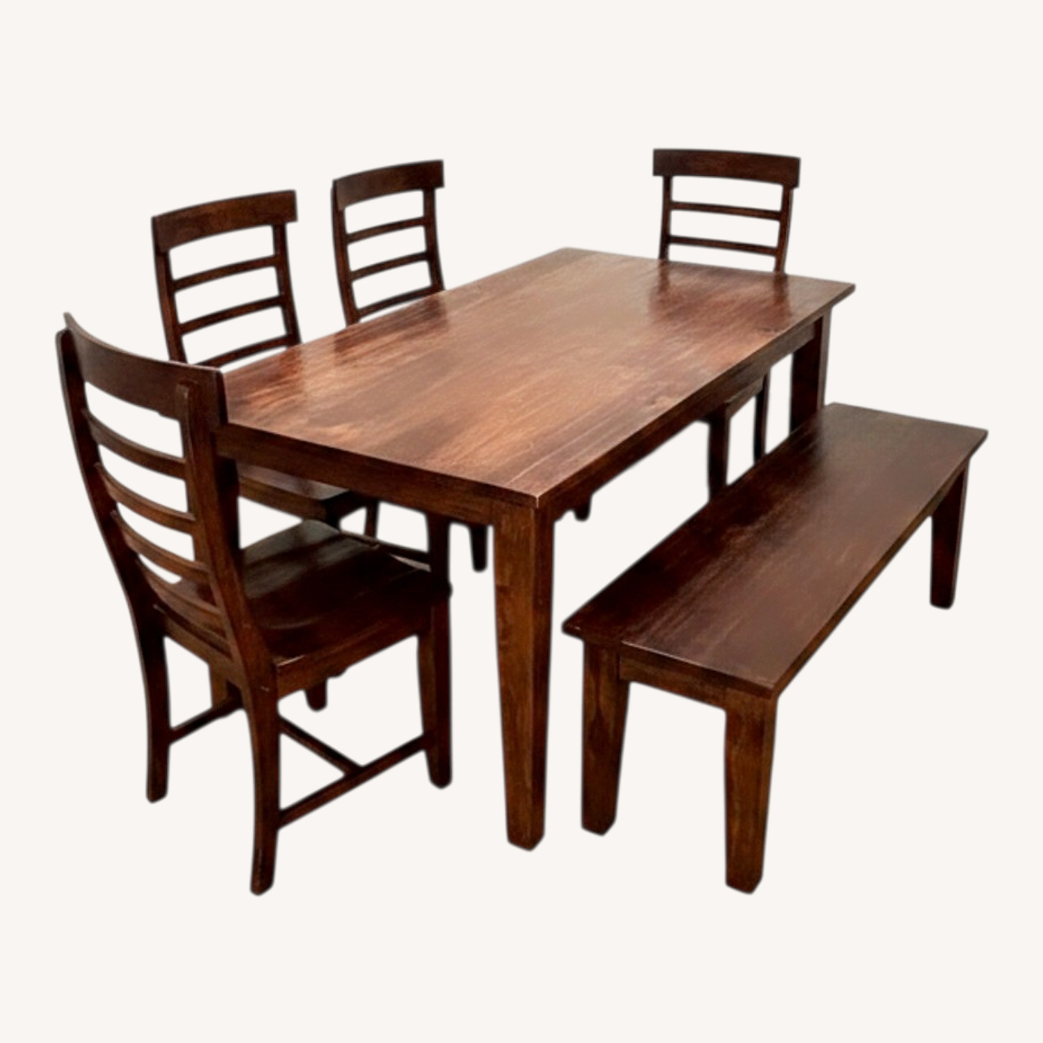 Modern Rustic Dark Brown Dining Set - image-0