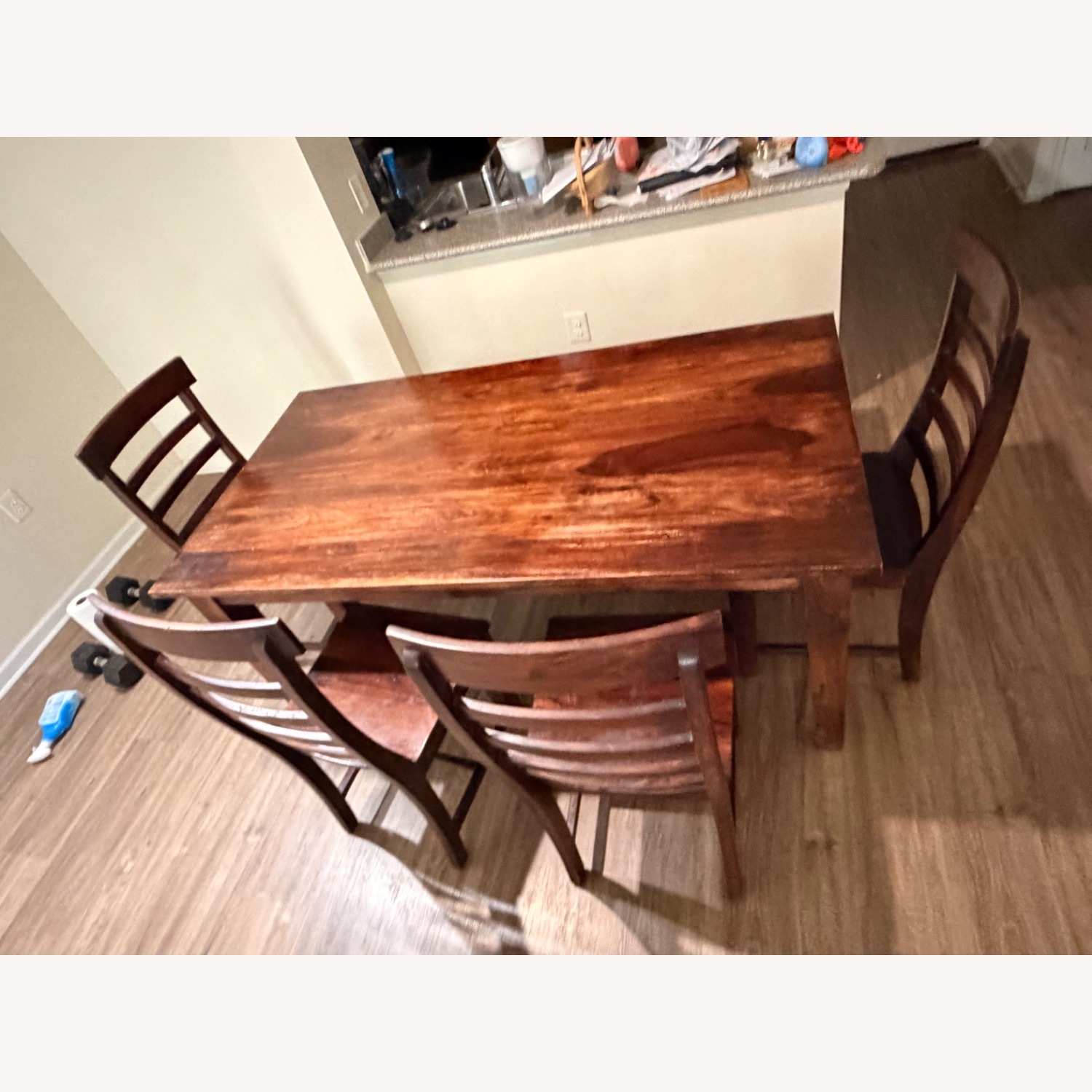 Modern Rustic Dark Brown Dining Set - image-4