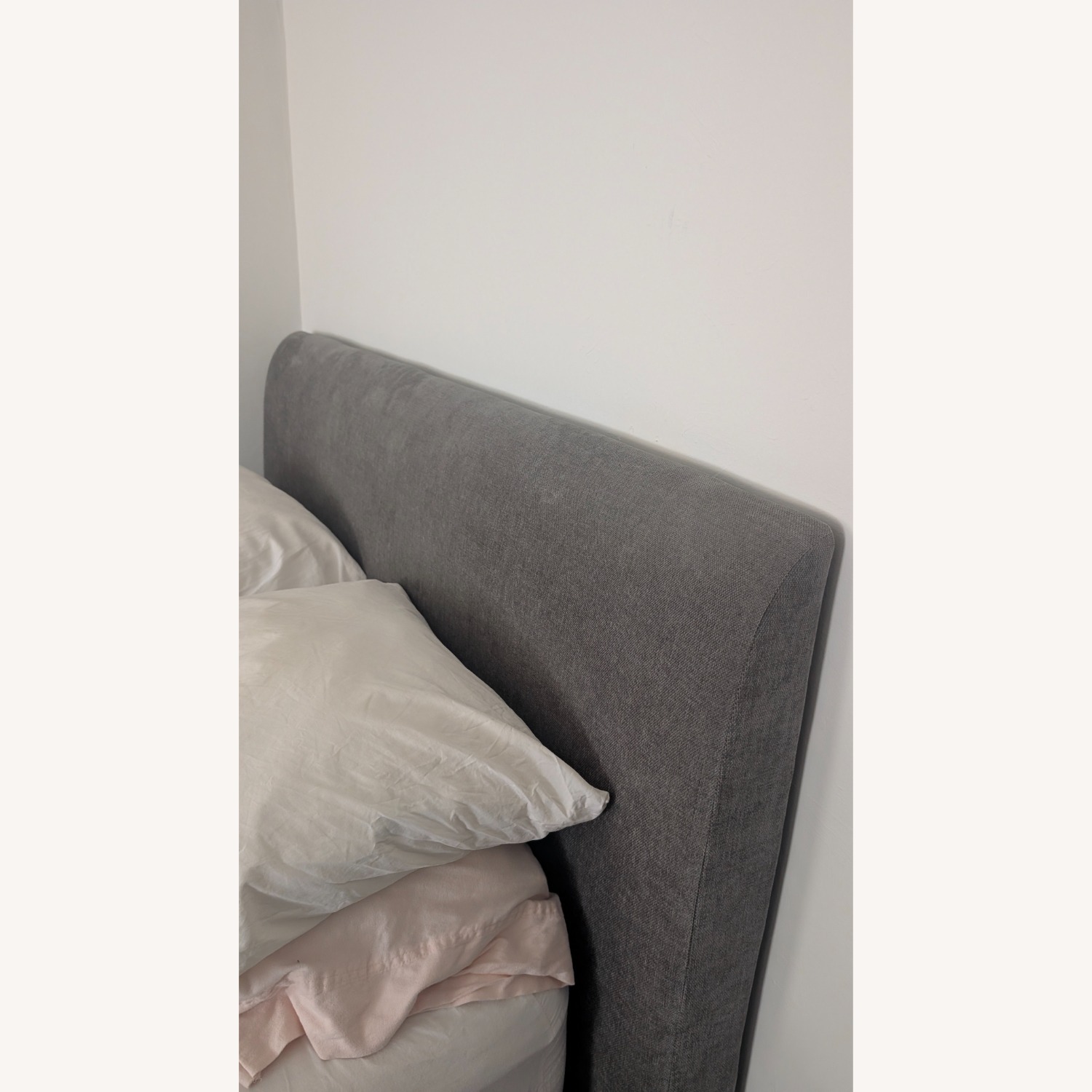 West Elm Andes Dark Gray Velvet Queen Bed - image-1