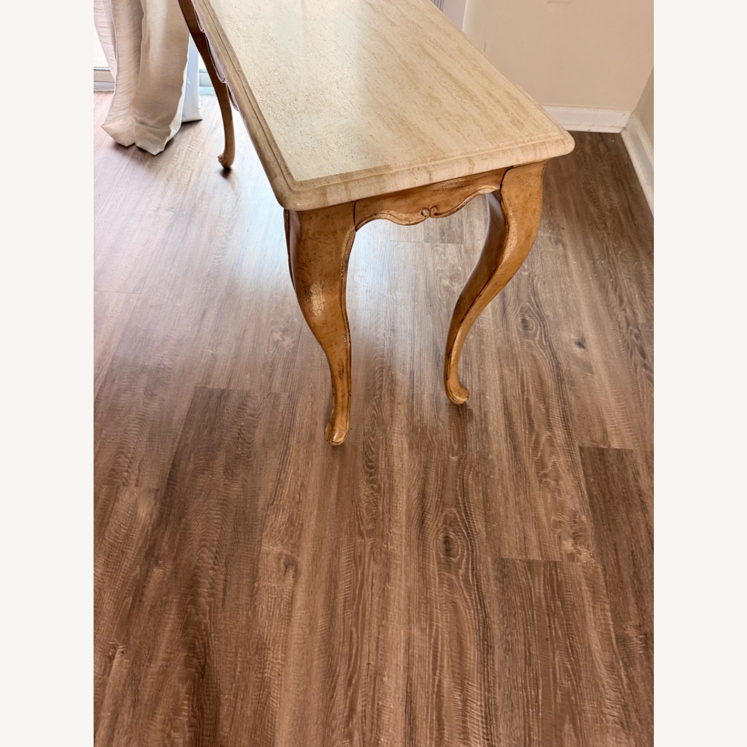 French Country Marble Top Console /Sofa Table - image-3