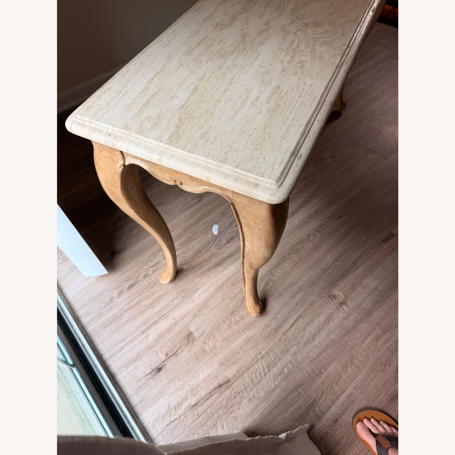 French Country Marble Top Console /Sofa Table - image-4