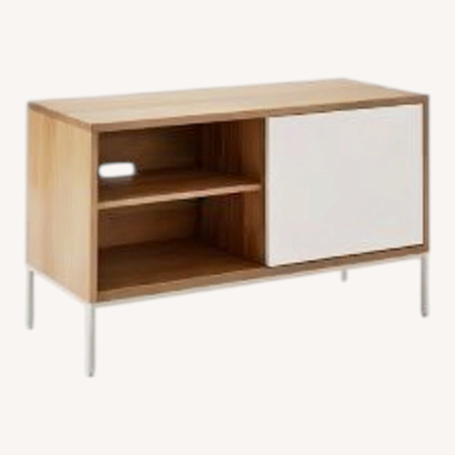 Used West Elm Silas Mango Wood & Metal Media Console for sale on AptDeco