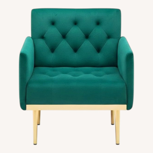 Used Wayfair Galston Green Velvet Accent Chair for sale on AptDeco