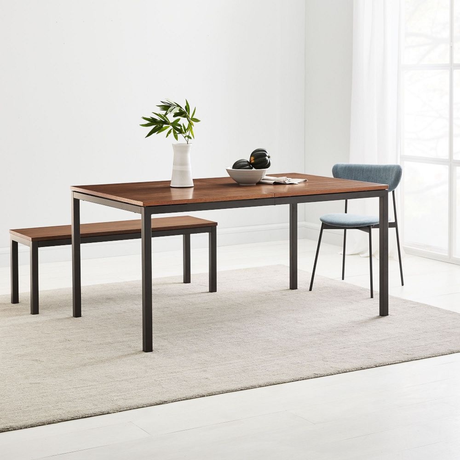 West Elm Frame Dark Brown Wood Bench - image-2