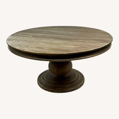 Used Classic Home Beatriz Round Pine Wood Dining Table for sale on AptDeco