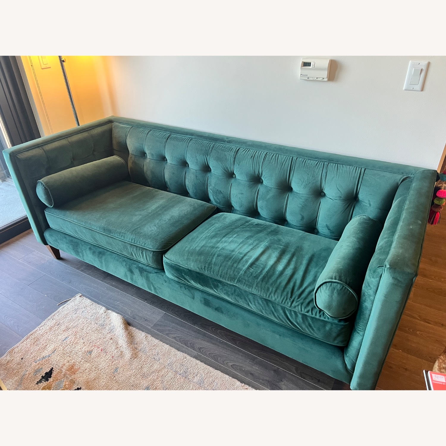 Velvet Green Sofa - image-1