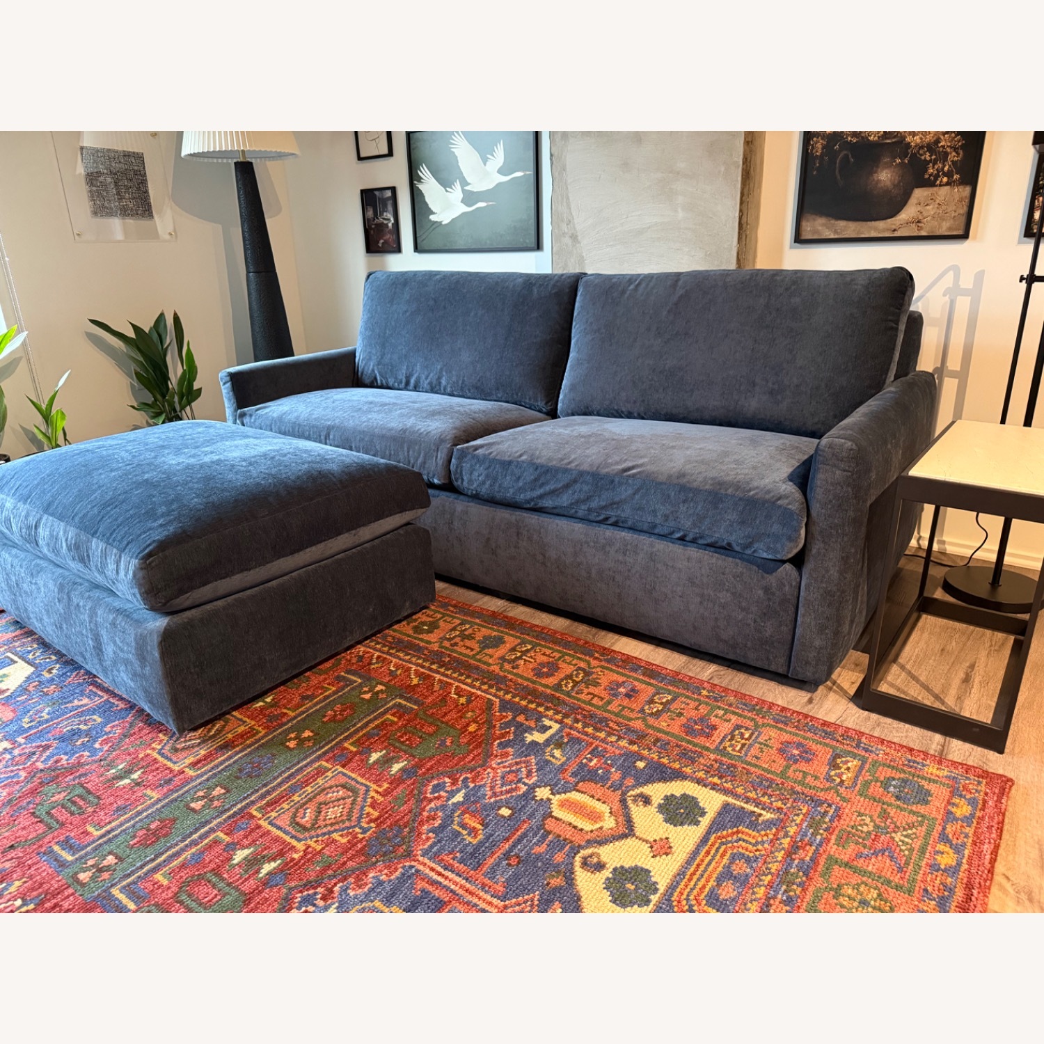 Arhaus Slim Kipton Blue Sleeper Sofa - image-2