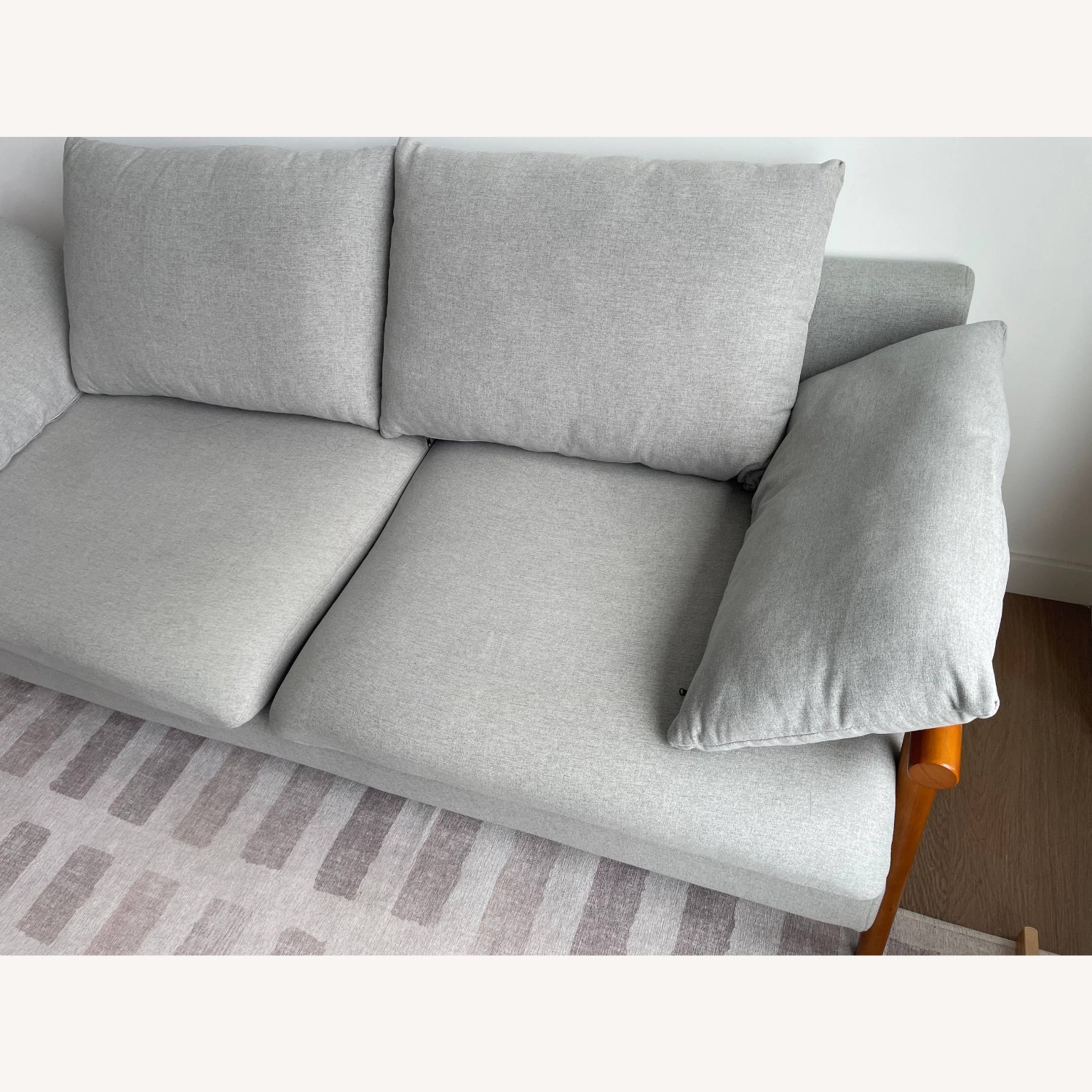 Two Seater Sofa in Light Grey - image-3