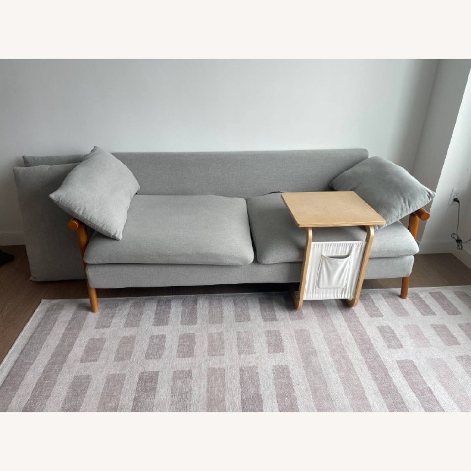 Two Seater Sofa in Light Grey - image-4