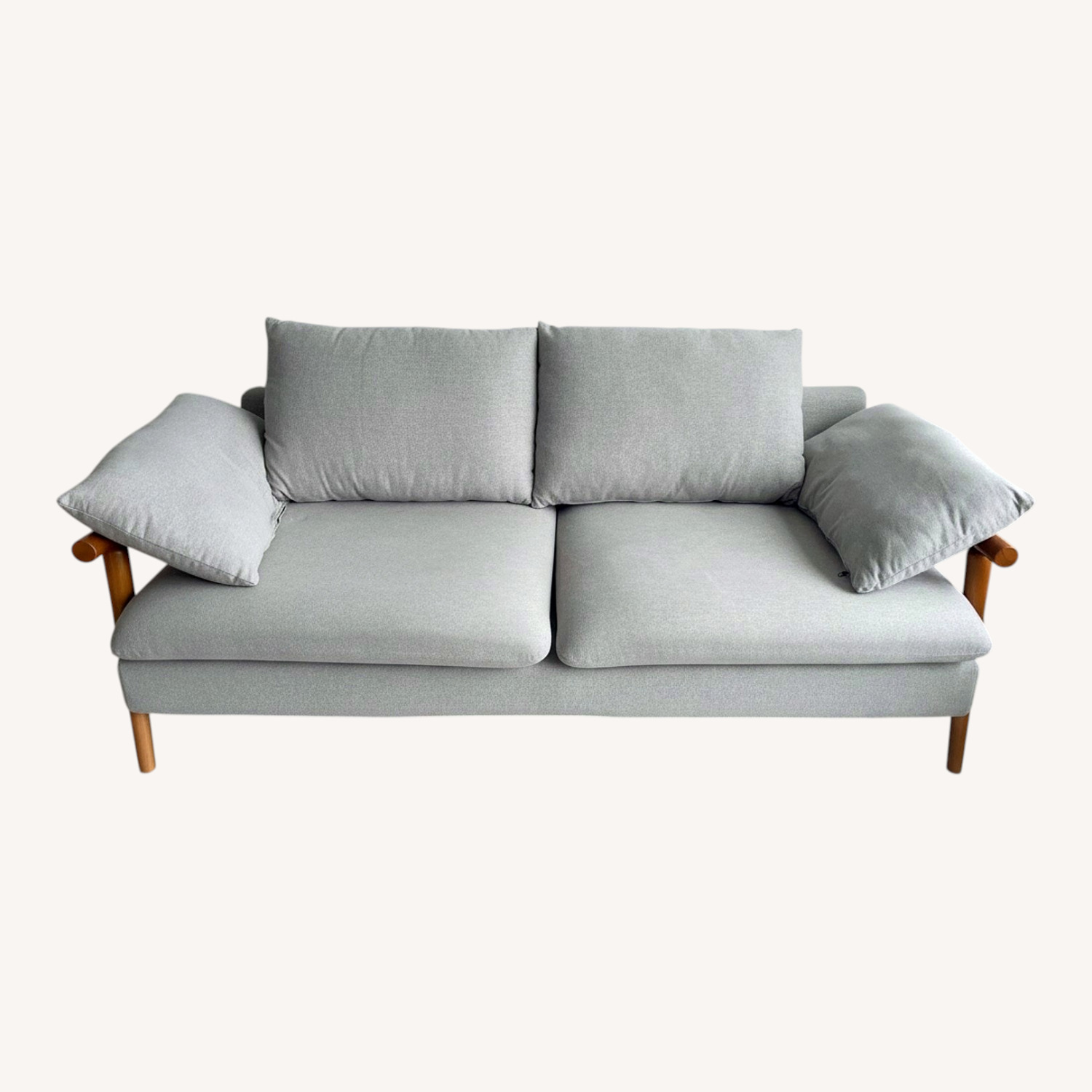 Two Seater Sofa in Light Grey - image-0